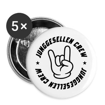 Junggesellen Crew Jga - Buttons groß 56 mm (5er Pack) - Weiß - Vorne