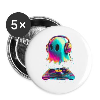 DJ Fantôme - Lot de 5 grands badges (56 mm) - blanc - Devant