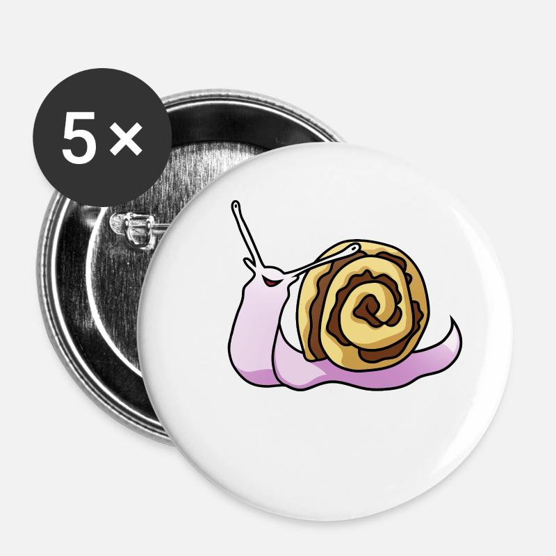 Cinnamon roll - Buttons large 2.2''/56 mm (5-pack) - white