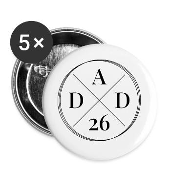 Papa 26 Bébé Papa Cadeau Fête des Pères Papa 2026 - Lot de 5 grands badges (56 mm) - blanc - Devant