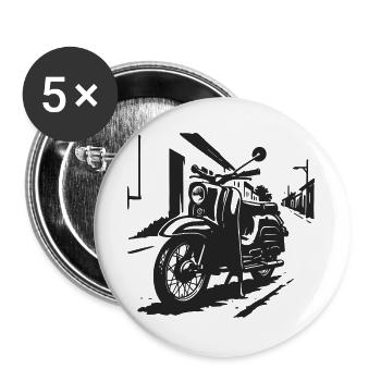 La poésie de rue sur deux roues - Lot de 5 grands badges (56 mm) - blanc - Devant