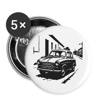 Goggo Liebe - Buttons groß 56 mm (5er Pack) - Weiß - Vorne