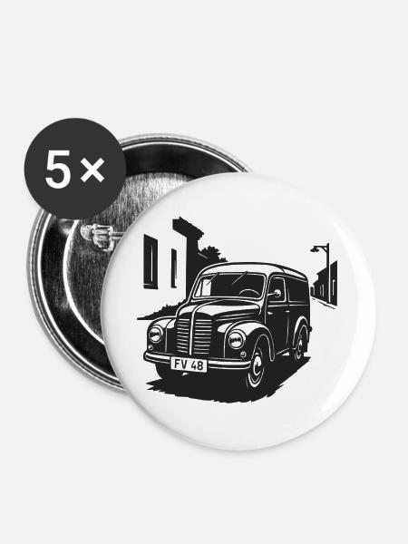 Kult auf Rädern - Buttons groß 56 mm (5er Pack) - Weiß