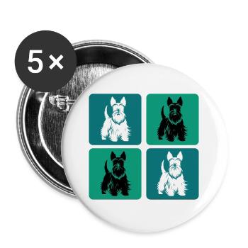 Scottish Terrier Vintage Design - Buttons large 2.2''/56 mm (5-pack) - white - Front