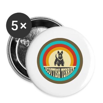 Scottish Terrier Vintage Design - Buttons large 2.2''/56 mm (5-pack) - white - Front