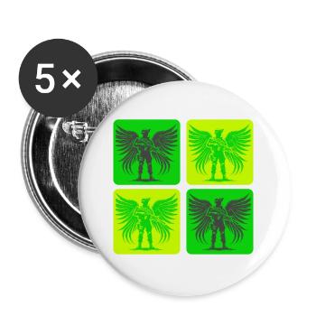 Soldaten Engel Design - Buttons groß 56 mm (5er Pack) - Weiß - Vorne