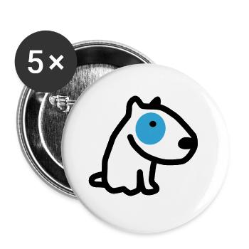 CORSO THE DOG with blue eyes - Buttons large 2.2''/56 mm (5-pack) - white - Front