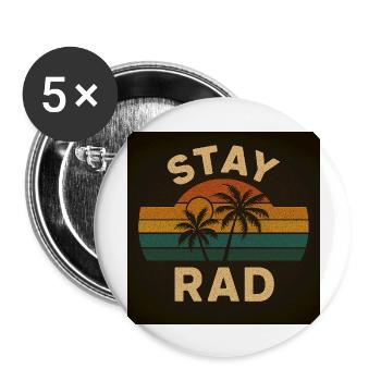 Stay rad - Lot de 5 grands badges (56 mm) - blanc - Devant