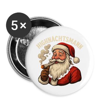 Highnachtsmann - Buttons groß 56 mm (5er Pack) - Weiß - Vorne