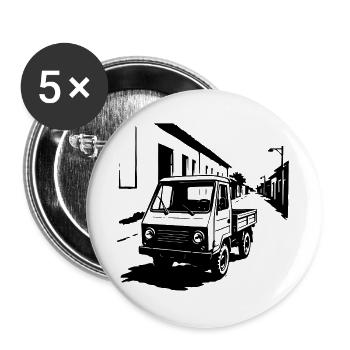 Multifonctionnel Power Retro - Lot de 5 grands badges (56 mm) - blanc - Devant