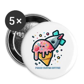 Peace Tastes Better - Buttons large 2.2''/56 mm (5-pack) - white - Front
