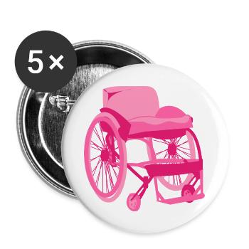 Active wheelchair, active wheelchair, pink, women - Buttons large 2.2''/56 mm (5-pack) - white - Front