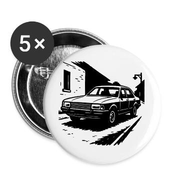 Road Cruiser de luxe - Lot de 5 grands badges (56 mm) - blanc - Devant