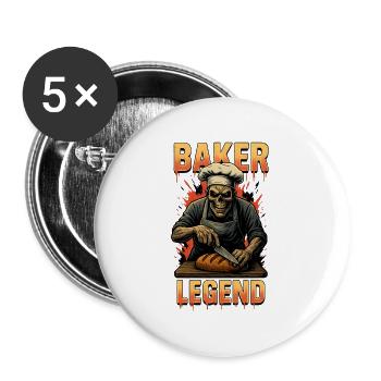 Baker Legend - Buttons large 2.2''/56 mm (5-pack) - white - Front