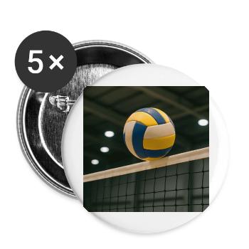 Sport - Volleyball - Buttons groß 56 mm (5er Pack) - Weiß - Vorne
