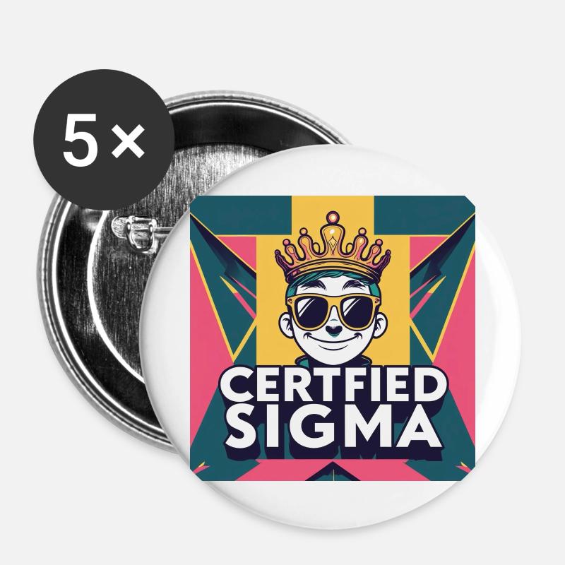 Certified sigma - Buttons large 2.2''/56 mm (5-pack) - white