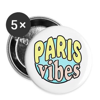Paris Vibes - Lot de 5 grands badges (56 mm) - blanc - Devant