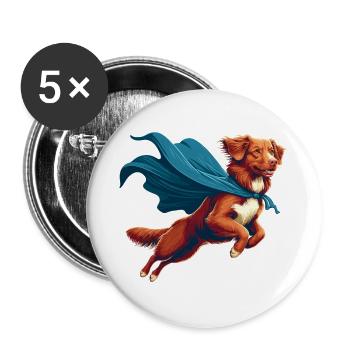 Super Dog Nova Scotia Duck Tolling Retriever - Lot de 5 grands badges (56 mm) - blanc - Devant