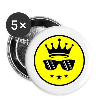Sonnenbrille Krone Urlaub - Buttons groß 56 mm (5er Pack) - Weiß - Vorne