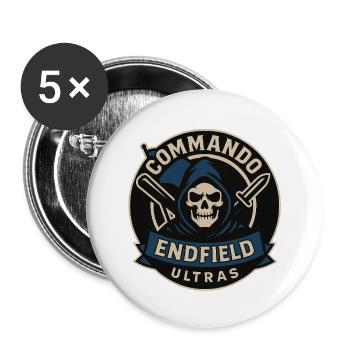 Commando Endfield Ultras - Buttons groß 56 mm (5er Pack) - Weiß - Vorne