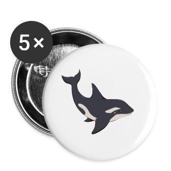 Orque - Lot de 5 grands badges (56 mm) - blanc - Devant