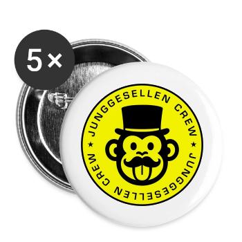 Junggesellen Crew Affe - Buttons groß 56 mm (5er Pack) - Weiß - Vorne
