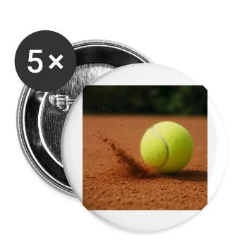 Sportarten - Tennis - Buttons groß 56 mm (5er Pack) - Weiß - Vorne