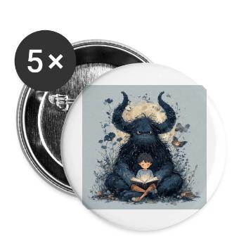 Ne dérangez pas ! - Lot de 5 grands badges (56 mm) - blanc - Devant