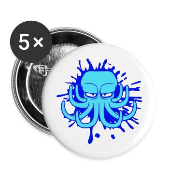 Octopus Ink Stain Drop Graffiti Spray Ink - Buttons large 2.2''/56 mm (5-pack) - white - Front