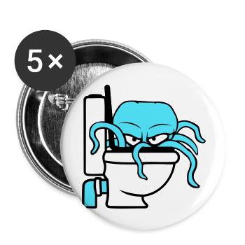 Octopus in Toilet Toilet Toilet Toilet Bowl Toilet Flush - Buttons large 2.2''/56 mm (5-pack) - white - Front
