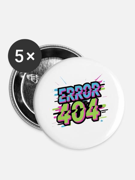 Fehler 404 - Buttons groß 56 mm (5er Pack) - Weiß