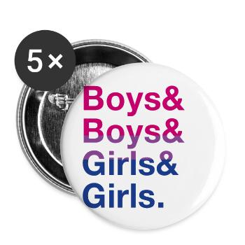 Jungen & Mädchen: Bisexuelle Swiftie Pride - Buttons groß 56 mm (5er Pack) - Weiß - Vorne