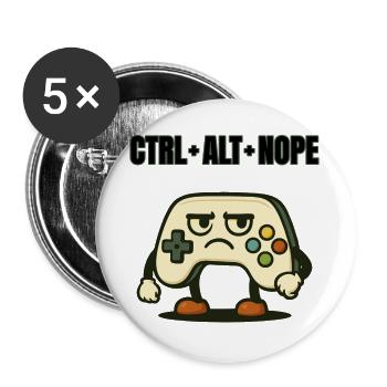 CTRL ALT NOPE Controller-Meme - Buttons groß 56 mm (5er Pack) - Weiß - Vorne
