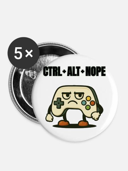 CTRL ALT NOPE Controller-Meme - Buttons groß 56 mm (5er Pack) - Weiß