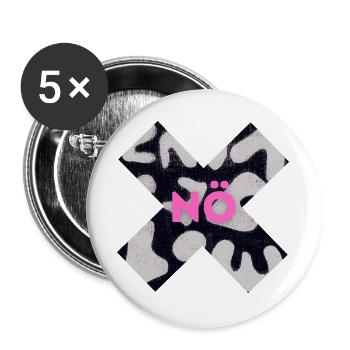 Kreuz - Nö - Nein - Nicht mit mir - Grenzen ziehen - Buttons groß 56 mm (5er Pack) - Weiß - Vorne
