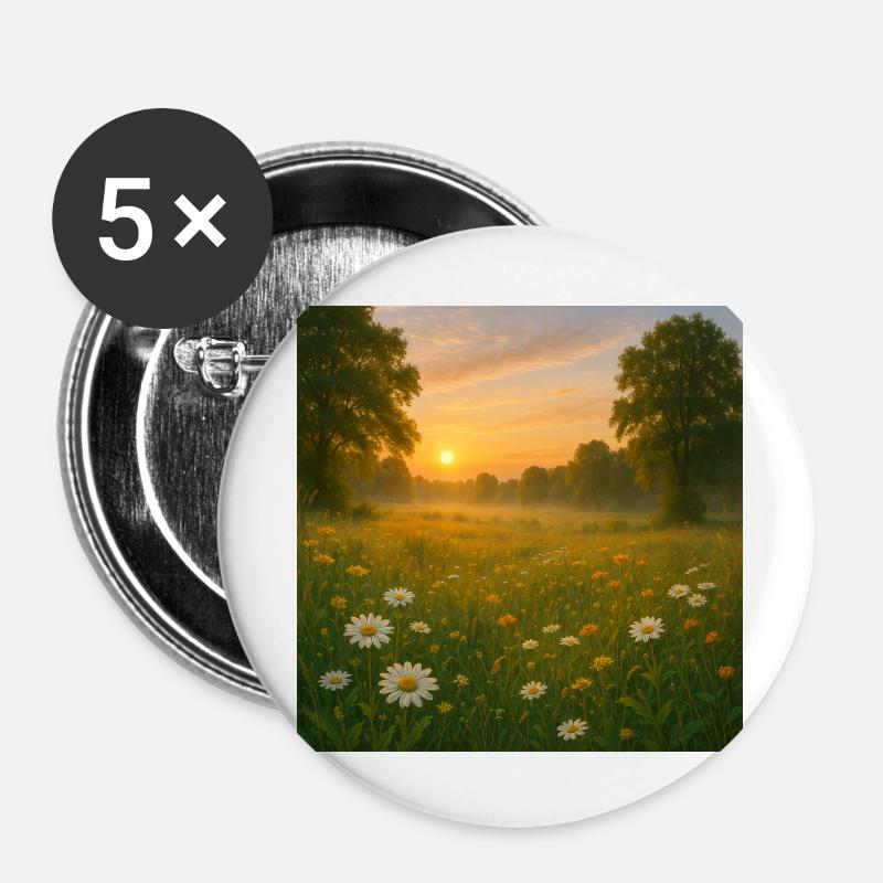 Flower meadow - Buttons large 2.2''/56 mm (5-pack) - white