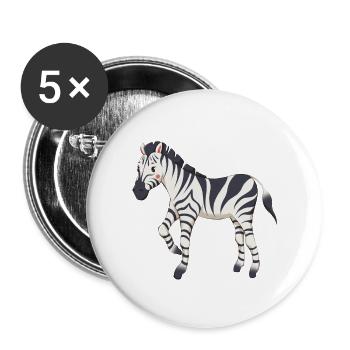 Zebra - Buttons large 2.2''/56 mm (5-pack) - white - Front
