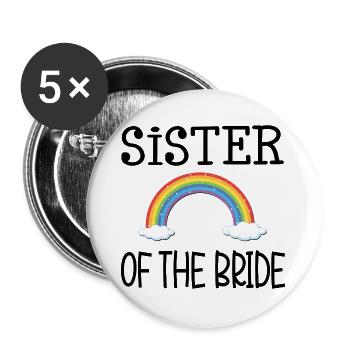 RAINBOW SISTER OF THE BRIDE - Buttons large 2.2''/56 mm (5-pack) - white - Front