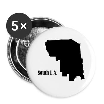 SOUTH L.A. Noir - Lot de 5 grands badges (56 mm) - blanc - Devant