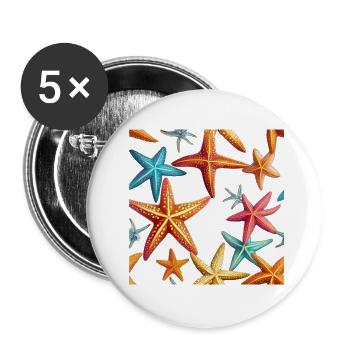 Colorful starfish - Buttons large 2.2''/56 mm (5-pack) - white - Front