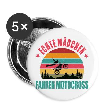 Biker Motorradfahrer Motorrad Geschenke Geburtstag - Buttons groß 56 mm (5er Pack) - Weiß - Vorne