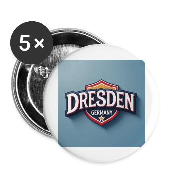 Dresden, Germany - Buttons groß 56 mm (5er Pack) - Weiß - Vorne
