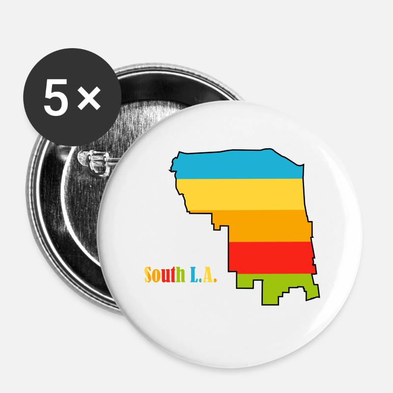 South L.A. - Buttons large 2.2''/56 mm (5-pack) - white
