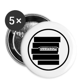 „ILLUSION – Was du siehst, trügt“ - Buttons groß 56 mm (5er Pack) - Weiß - Vorne