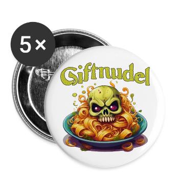 Giftnudel - Buttons groß 56 mm (5er Pack) - Weiß - Vorne