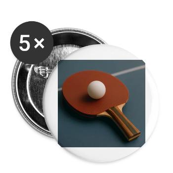 Sport - Tennis de table - Lot de 5 grands badges (56 mm) - blanc - Devant