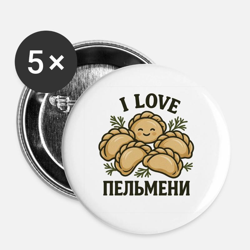 Pelimeni - Buttons large 2.2''/56 mm (5-pack) - white