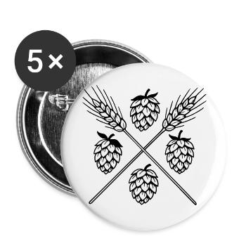 Hops and barley - beer - Buttons large 2.2''/56 mm (5-pack) - white - Front