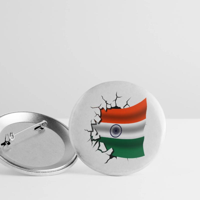 Drapeau de l’Inde - Inde - Drapeau Broken Design Lot de 5 grands badges (56 mm)