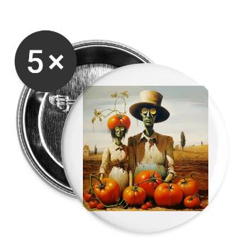 Tomato Farmer Man WomanTomato Landscape Surreal - Buttons large 2.2''/56 mm (5-pack) - white - Front